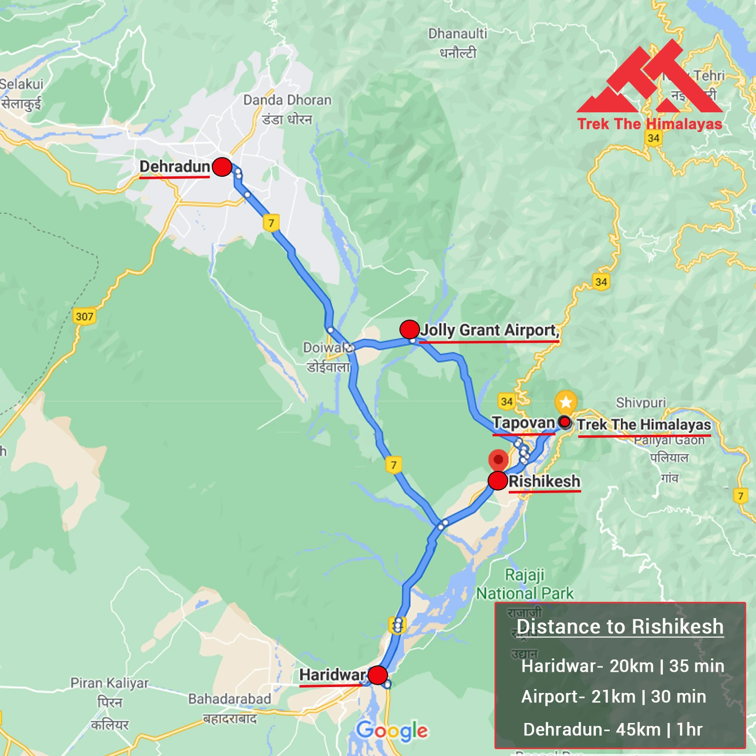 How to Reach Pangarchulla Peak Trek Map